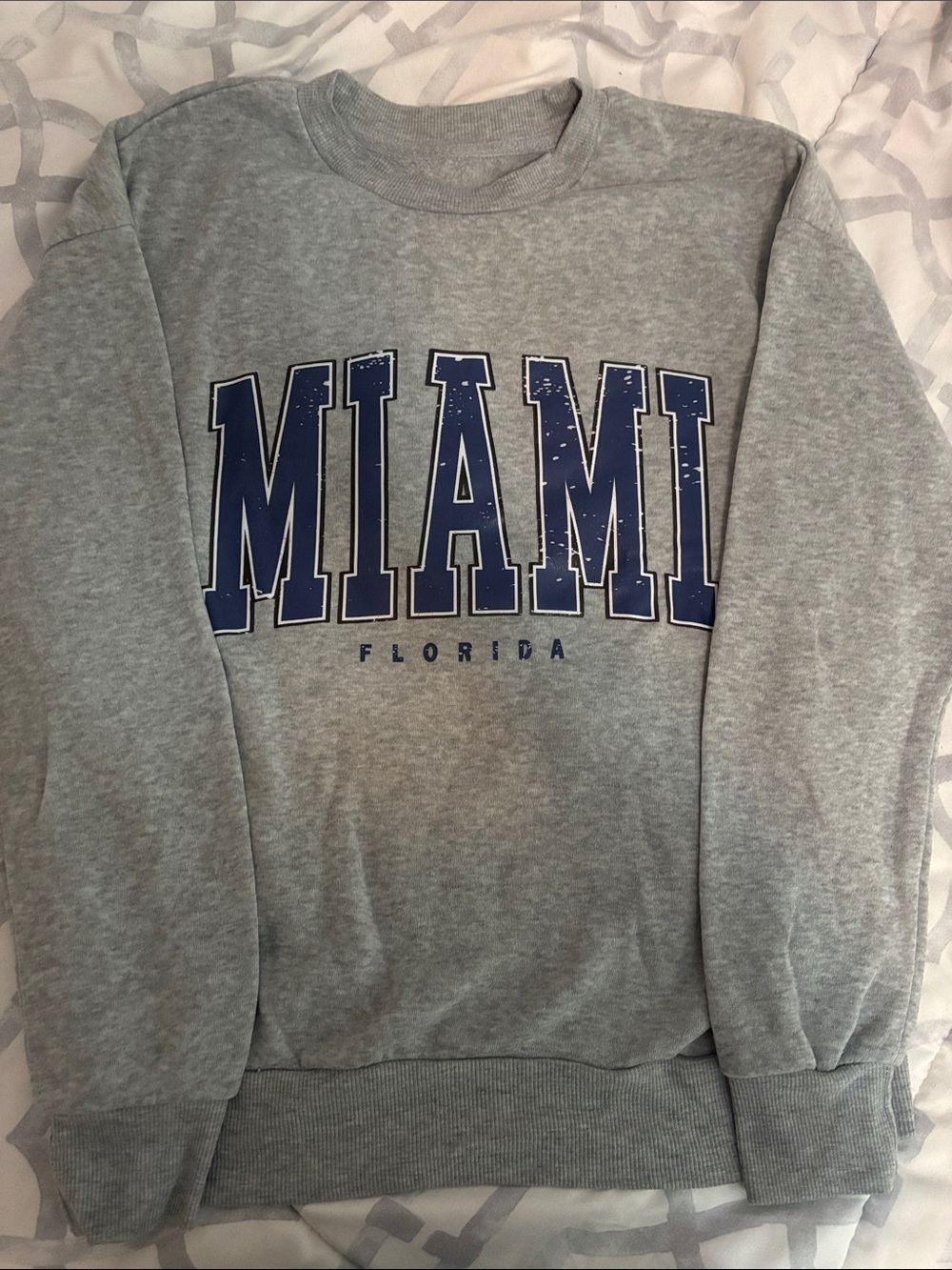 Miami Florida Grey Crewneck Sweatshirt
